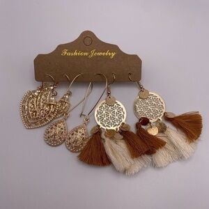 Set of 3 boho dangle earrings